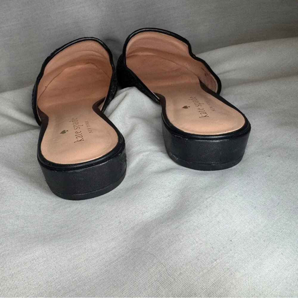 Kate Spade Black Glitter Mules – Size 6